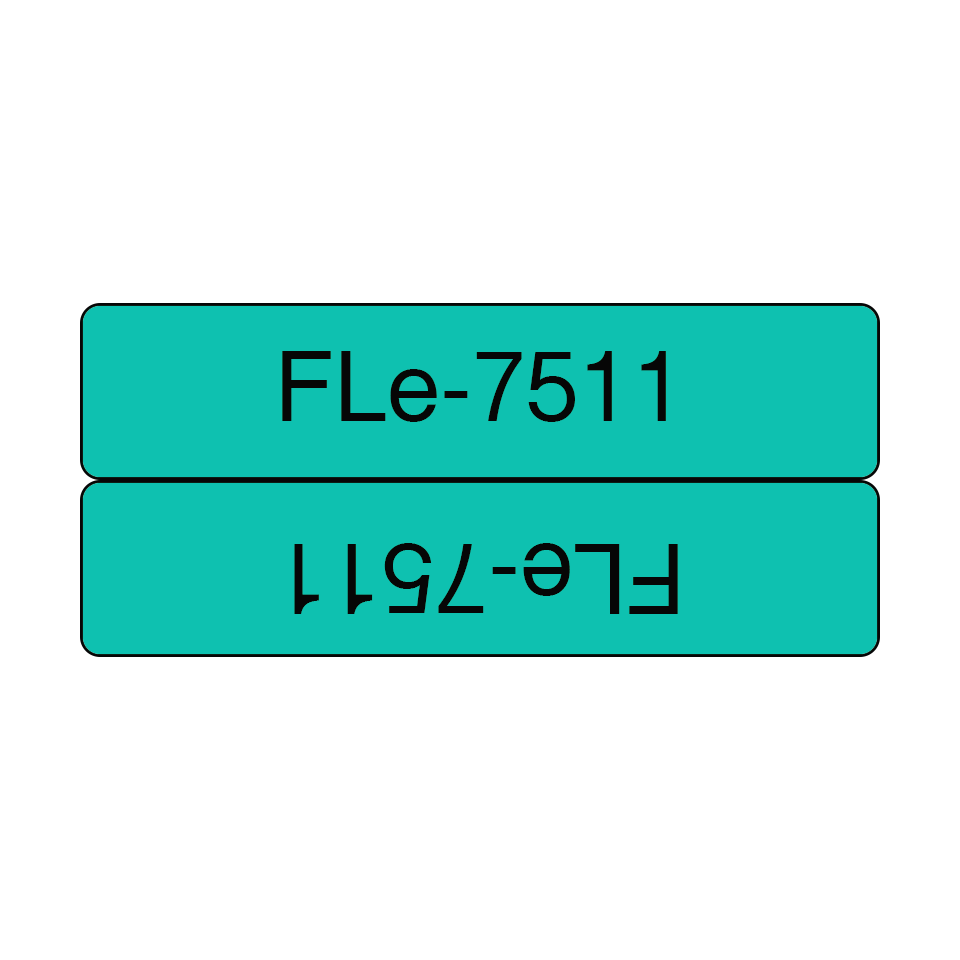 Brother FLe-7511 elővágott szalag  - Zöld alapon fekete, 21mm széles